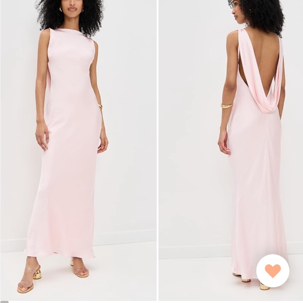 Satin Pink Backless Gown